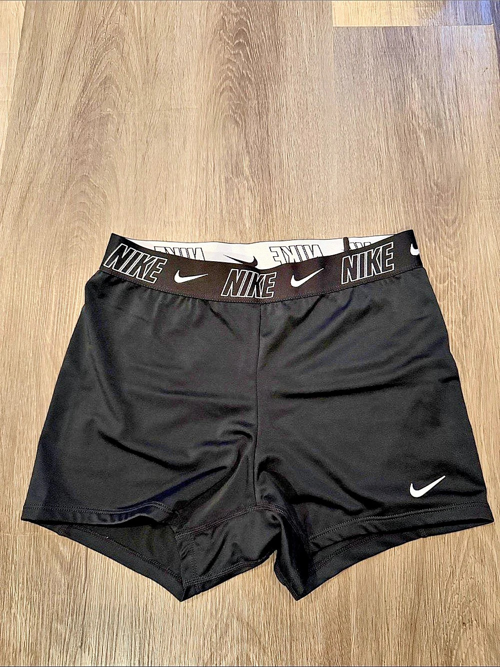 Nike Swim Fusion Logo Tape Kickshort Athletic Shorts in Black Size Small